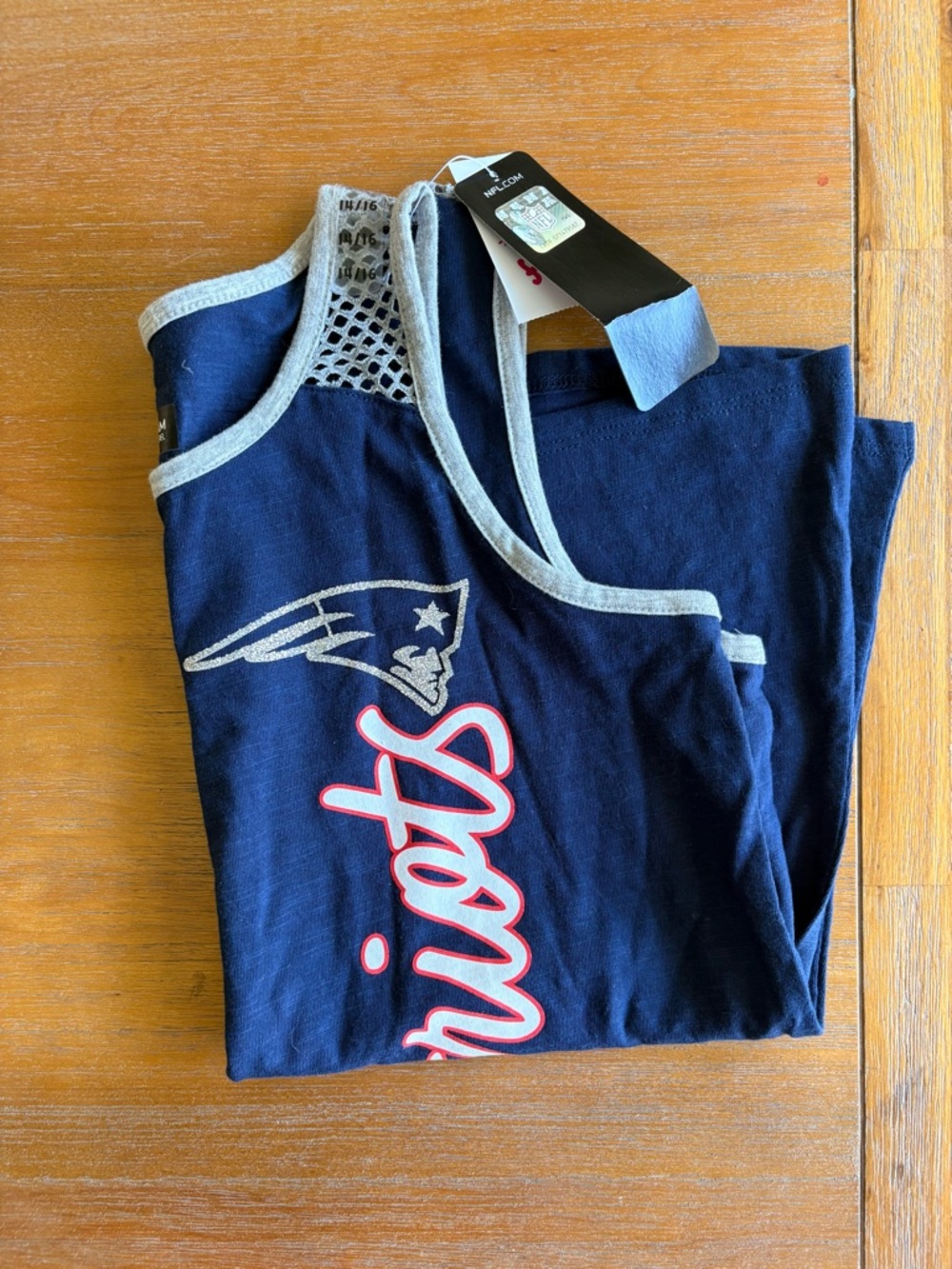Navy Blue New England Patriots Tank Top with Contrast Trim - NWT
